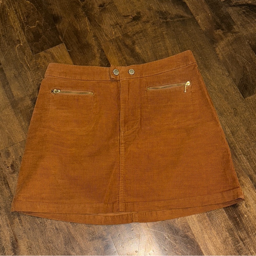 Abercrombie & Fitch Tan Corduroy A-Line Skirt